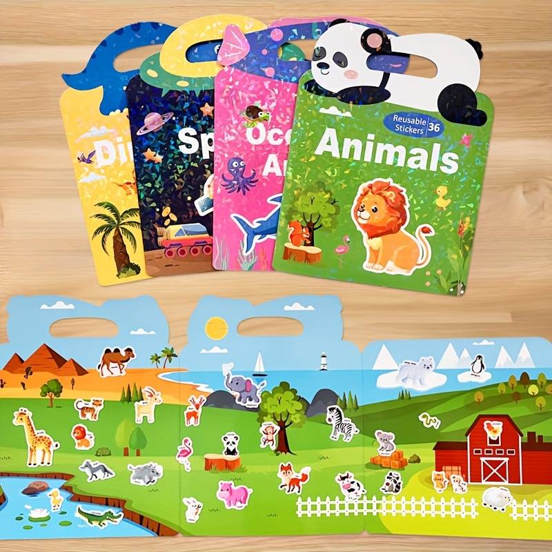 Reusable Sticker Books children's Portable Quiet Jelly - Temu
